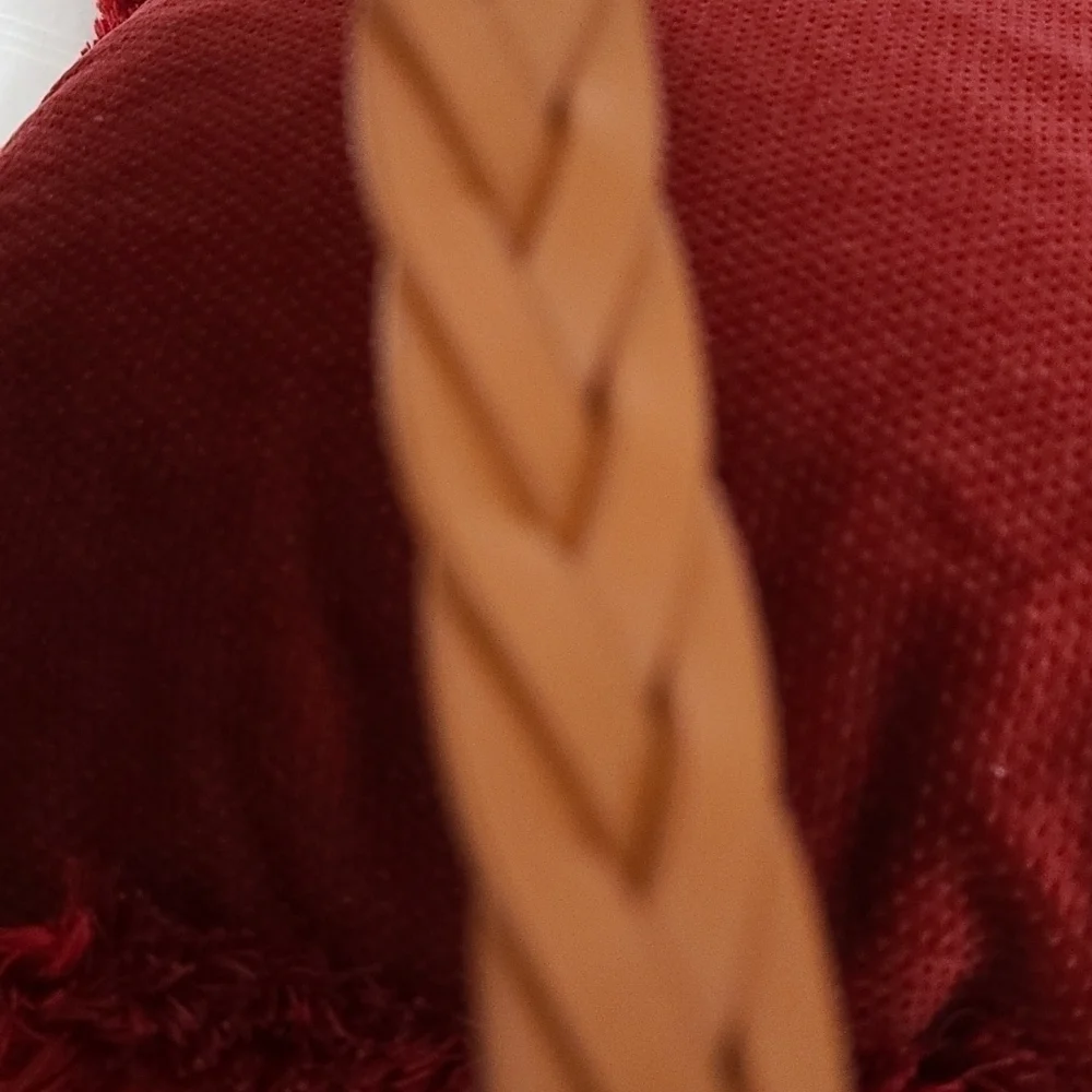 Unbranded Mens Bonded Leather Braided Belt Caramel Brown Sz‎ L/36-38 EUC